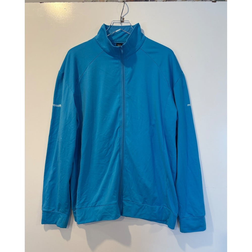 Microsoft‎ Corporate Branded Full Zip Track Jacket Blue Mens XL Tech Swag
